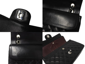 CHANEL シャネル マトラッセ25 Wチェーンショルダーバッグ Wフラップ ココマーク 6番台 ラムスキン ブラック シルバー金具 美品 中古 4c070193
