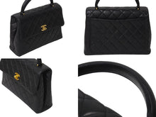 Load image into Gallery viewer, 極美品 CHANEL シャネル ケリー型 マトラッセ ハンドバッグ スモール 4番台 ラムレザー ブラック ゴールド金具 中古 4c070194