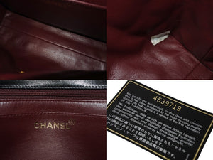 極美品 CHANEL シャネル ケリー型 マトラッセ ハンドバッグ スモール 4番台 ラムレザー ブラック ゴールド金具 中古 4c070194