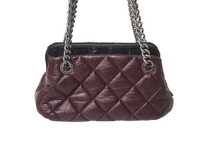 極美品 CHANEL シャネル マトラッセ ココマーク 2way ハンドバッグ チェーンショルダーバッグ 18番台 ワインレッド ブラック 中古 4c070197