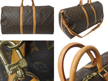 Load image into Gallery viewer, LOUIS VUITTON ルイヴィトン モノグラム キーポル55 ボストンバッグ ブラウン ロゴ ゴールド金具 M41414 美品 中古 4c070198
