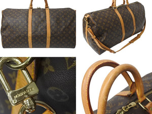 LOUIS VUITTON ルイヴィトン モノグラム キーポル55 ボストンバッグ ブラウン ロゴ ゴールド金具 M41414 美品 中古 4c070198