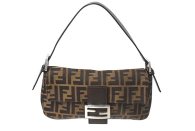 FENDI フェンディ マンマバケット ワンショルダーバッグ 26424 ズッカ柄 コットンキャンバス レザー シルバー金具 美品 中古 4c070201 