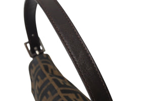 FENDI フェンディ マンマバケット ワンショルダーバッグ 26424 ズッカ柄 コットンキャンバス レザー シルバー金具 美品 中古 4c070201 