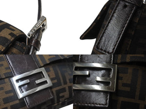 FENDI フェンディ マンマバケット ワンショルダーバッグ 26424 ズッカ柄 コットンキャンバス レザー シルバー金具 美品 中古 4c070201 