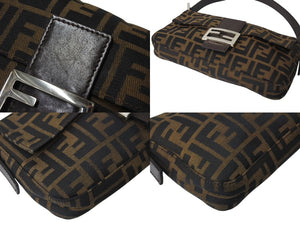 FENDI フェンディ マンマバケット ワンショルダーバッグ 26424 ズッカ柄 コットンキャンバス レザー シルバー金具 美品 中古 4c070201 