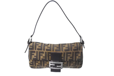 FENDI フェンディ マンマバケット ワンショルダーバッグ 26424 ズッカ柄 コットンキャンバス レザー シルバー金具 美品 中古 4c070202 
