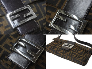 FENDI フェンディ マンマバケット ワンショルダーバッグ 26424 ズッカ柄 コットンキャンバス レザー シルバー金具 美品 中古 4c070202 
