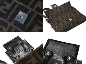 FENDI フェンディ マンマバケット ワンショルダーバッグ 26424 ズッカ柄 コットンキャンバス レザー シルバー金具 美品 中古 4c070202 