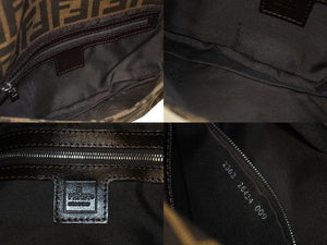 FENDI フェンディ マンマバケット ワンショルダーバッグ 26424 ズッカ柄 コットンキャンバス レザー シルバー金具 美品 中古 4c070202 