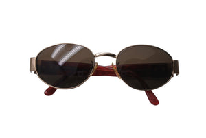 FENDI フェンディ サングラス SL 7120 イタリア製 金属プラスチック レッド ゴールド金具 美品 中古 4c070203 