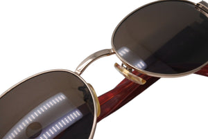 FENDI フェンディ サングラス SL 7120 イタリア製 金属プラスチック レッド ゴールド金具 美品 中古 4c070203 