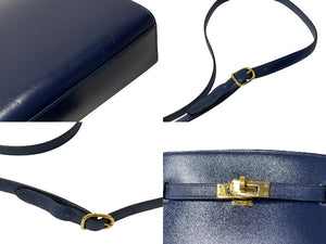 HERMES エルメス ショルダーバッグ ケリースポーツPM ○Y刻印 ブルー系 ゴールド ボックスカーフ 美品 中古 4c070216