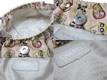Load image into Gallery viewer, CHANEL シャネル バレンタイン限定 チェーンハンドバッグ 総柄 10番台 フランス製 コットン レザー ピンク シルバー 美品 中古 4c070218