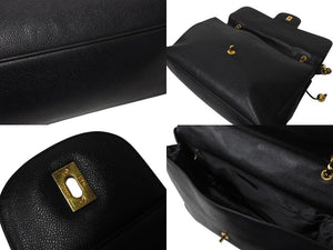 CHANEL シャネル デカココ チェーントートバッグ 3番台 イタリア製 キャビアスキン ブラック ゴールド金具 美品 中古 4c070219