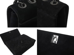 CHANEL シャネル チェーンショルダーバッグ 2番台 デカココ ココマーク キルティング スウェード 刺繍 美品 中古 4c070221
