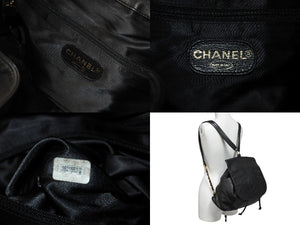 CHANEL シャネル デカココマーク リュック 巾着ショルダーバッグ 3番台 イタリア製 ラムスキン ブラック ゴールド金具 美品 中古 4c070222
