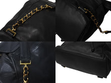 Load image into Gallery viewer, CHANEL シャネル デカココマーク リュック 巾着ショルダーバッグ 3番台 イタリア製 ラムスキン ブラック ゴールド金具 美品 中古 4c070222