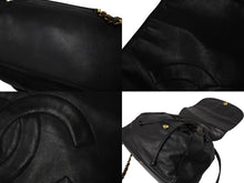 Load image into Gallery viewer, CHANEL シャネル デカココマーク リュック 巾着ショルダーバッグ 3番台 イタリア製 ラムスキン ブラック ゴールド金具 美品 中古 4c070222