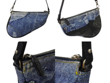 Load image into Gallery viewer, ChristianDior クリスチャンディオール デニムサドルポーチ ショルダーバッグ BO B 0071 シルバー 美品 中古 4c070232