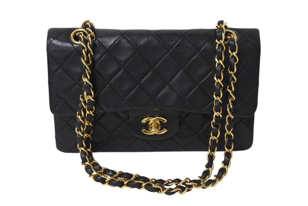 CHANEL シャネル マトラッセ23 Wフラップ ラムスキン 2番台 ブラック ゴールド金具 美品 中古 4c070235