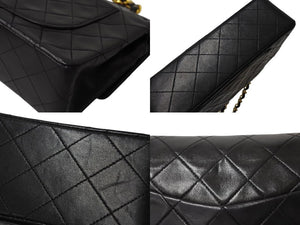 CHANEL シャネル マトラッセ23 Wフラップ ラムスキン 2番台 ブラック ゴールド金具 美品 中古 4c070235