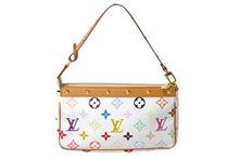 Load image into Gallery viewer, LOUIS VUITTON ルイヴィトン モノグラム マルチカラー ポシェット アクセソワール アクセサリーポーチ M92649 村上隆 ホワイト 美品 中古 4c070239