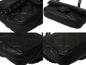 極美品 CHANEL シャネル ミニチェーンショルダーバッグ ココマーク SS 2010 14番台 ラムスキン グレー ガンメタ金具 中古 4c070240