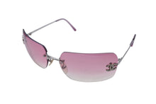 Load image into Gallery viewer, CHANEL シャネル リムレス サングラス 4017-D c.124/58 サイズ62□17 120 ココマーク ラインストーン ピンク グラデーション 美品 中古 4c070244