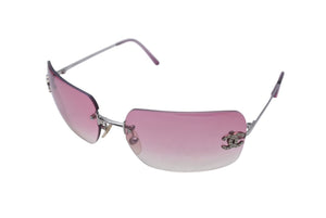 CHANEL シャネル リムレス サングラス 4017-D c.124/58 サイズ62□17 120 ココマーク ラインストーン ピンク グラデーション 美品 中古 4c070244