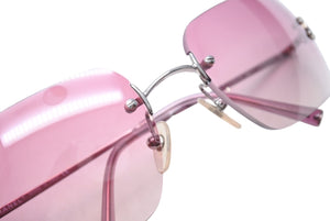 CHANEL シャネル リムレス サングラス 4017-D c.124/58 サイズ62□17 120 ココマーク ラインストーン ピンク グラデーション 美品 中古 4c070244