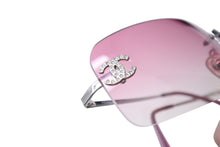 Load image into Gallery viewer, CHANEL シャネル リムレス サングラス 4017-D c.124/58 サイズ62□17 120 ココマーク ラインストーン ピンク グラデーション 美品 中古 4c070244