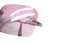 Load image into Gallery viewer, CHANEL シャネル リムレス サングラス 4017-D c.124/58 サイズ62□17 120 ココマーク ラインストーン ピンク グラデーション 美品 中古 4c070244