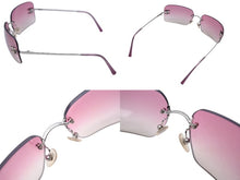 Load image into Gallery viewer, CHANEL シャネル リムレス サングラス 4017-D c.124/58 サイズ62□17 120 ココマーク ラインストーン ピンク グラデーション 美品 中古 4c070244
