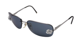 CHANEL シャネル リムレス サングラス メガネ カメリア 4135 イタリア製 メタル シルバー サイズ62□15 120 美品 中古 4c070246