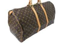 Load image into Gallery viewer, LOUIS VUITTON ルイヴィトン モノグラム キーポル55 ボストンバッグ ブラウン ロゴ ゴールド金具 M41414 美品 中古 4c070260