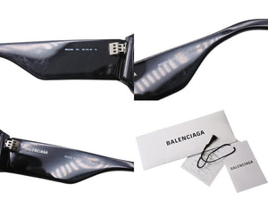 BALENCIAGA バレンシアガ オーバル サングラス メガネ BB0258S イタリア製 ブラック ホワイト サイズ58□18 美品 中古 4c070279