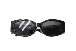 BALENCIAGA バレンシアガ オーバル サングラス メガネ BB0258S イタリア製 ブラック ホワイト サイズ58□18 美品 中古 4c070279