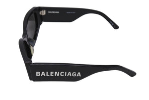 BALENCIAGA バレンシアガ オーバル サングラス メガネ BB0258S イタリア製 ブラック ホワイト サイズ58□18 美品 中古 4c070279