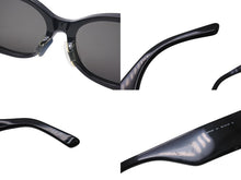 Load image into Gallery viewer, BALENCIAGA バレンシアガ オーバル サングラス メガネ BB0258S イタリア製 ブラック ホワイト サイズ58□18 美品 中古 4c070279
