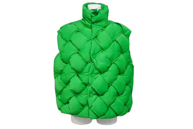 BOTTEGA VENETA ボッテガヴェネタ イントレチャート パテッドナイロンダウンベスト 664055 サイズXS グリーン 美品 中古 4c070284
