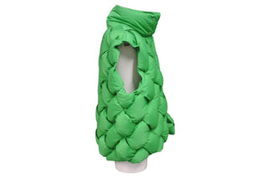 BOTTEGA VENETA ボッテガヴェネタ イントレチャート パテッドナイロンダウンベスト 664055 サイズXS グリーン 美品 中古 4c070284
