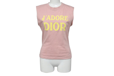 ChristianDior クリスチャンディオール タンクトップ ジャドール ノースリーブ 2E12155300 ピンク イエロー サイズ40 美品 中古 4c070292