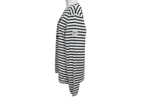 CHANEL シャネル 長袖Ｔシャツ C07811W04206 サイズM 2008年 クリスマス限定 ココマーク ボーダー ホワイト 美品 中古 4c070293