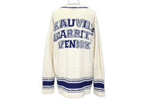 Load image into Gallery viewer, 極美品 CHANEL シャネル ニットカーディガン P61037K46380 サイズ34 19SS ツイード ココマーク シルク混 アイボリー ネイビー 中古 4c070295