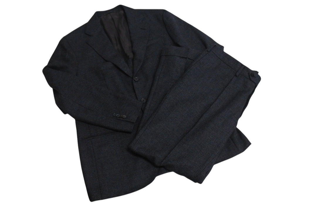 CARUSO カルソー セットアップ ウール ナイロン ジャケット パンツ イタリア製 ブラック グレー 美品 中古 4c070302
