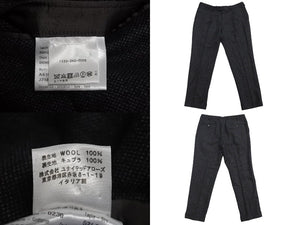 CARUSO カルソー セットアップ ウール ナイロン ジャケット パンツ イタリア製 ブラック グレー 美品 中古 4c070302