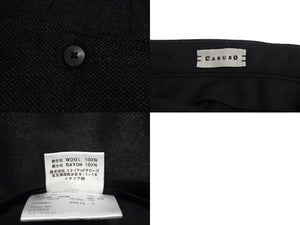 CARUSO カルソー セットアップ ウール ナイロン ジャケット パンツ イタリア製 ブラック グレー 美品 中古 4c070302
