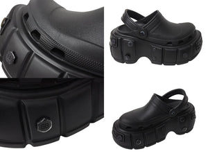 BALENCIAGA バレンシアガ HARDCROCS ミュール ハードクロックス サンダル ブラック 687397 美品 中古 4c070303