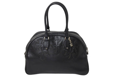 ChromeHearts クロムハーツ 新型 スモール ジムバッグ セメタリークロスパッチ ボストンバッグ CHチャーム ブラック 美品 中古 4c070306